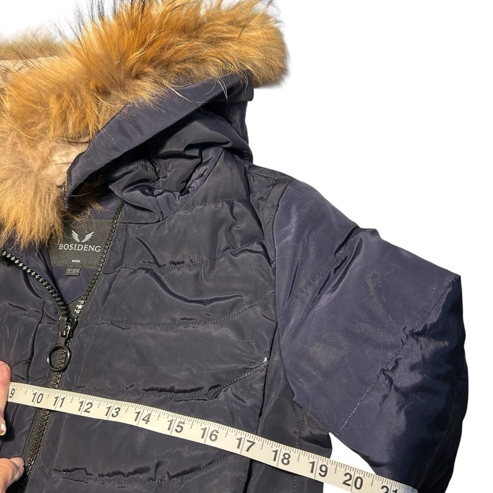 BOSIDENG Down Puffer Jacket with Faux Fur Collar Womens Medium - Picture 5 of 7